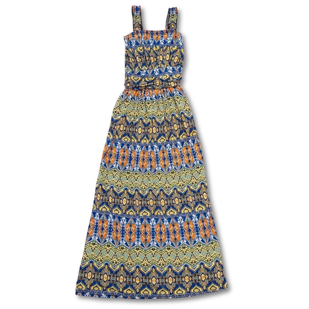 WinWin Pleated Maxi‎ Dress Womens S-M Boho Festival Hippie Eclectic Resortwear